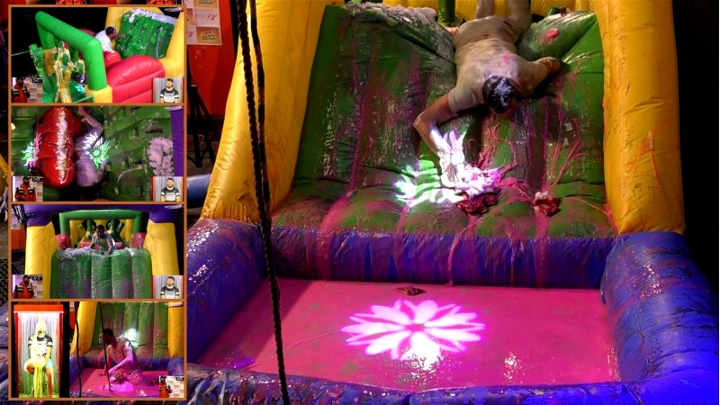 Inflatable Assault Course: Frank vs Wyn