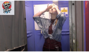 Kimberly showers to rescue her denim shirt