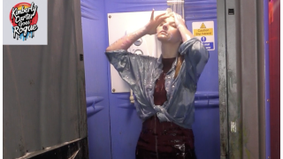 Kimberly showers to rescue her denim shirt