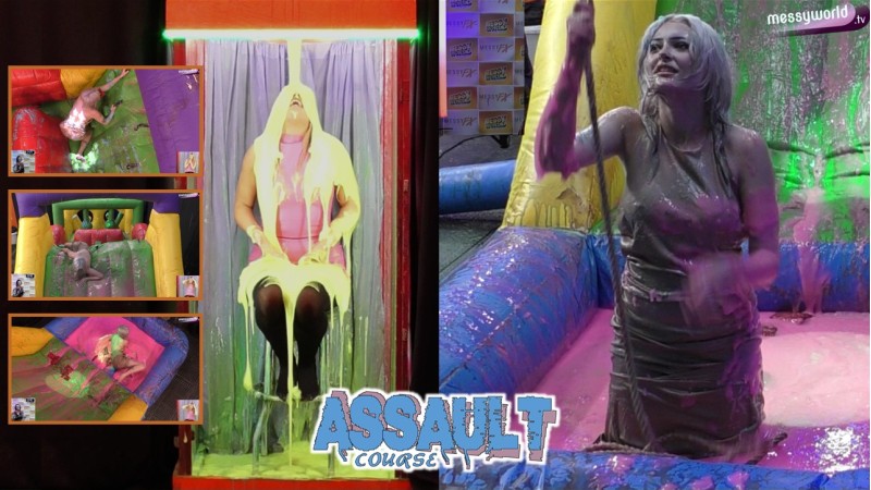 Inflatable Assault Course: Chloe vs Louisa