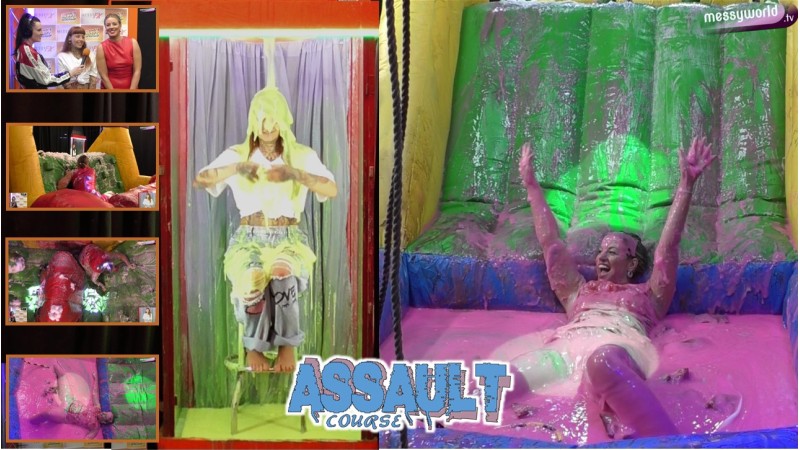 Inflatable Assault Course: Louisa vs Tina