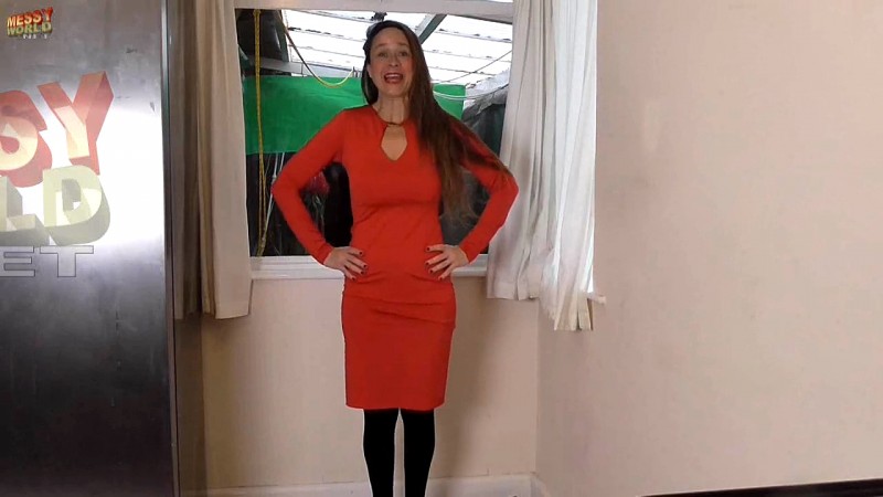 Human Carwash: Olivia Gunged in Red Dress