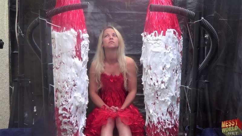 Human Carwash: Tamsin in Red Lingerie